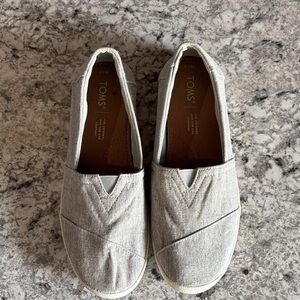 TOMS Light Gray Casual Slip-Ons